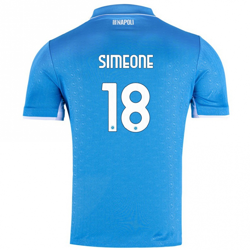 Kids Football Giovanni Simeone #18 Sky Blue Home Jersey 2024/25 T-Shirt Canada