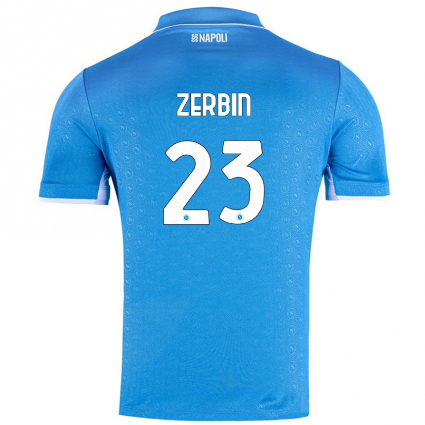 Kids Football Alessio Zerbin #23 Sky Blue Home Jersey 2024/25 T-Shirt Canada