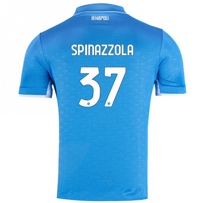 Enfant Football Maillot Leonardo Spinazzola #37 Bleu Ciel Tenues Domicile 2024/25 Canada