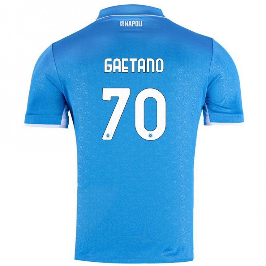 Kids Football Gianluca Gaetano #70 Sky Blue Home Jersey 2024/25 T-Shirt Canada