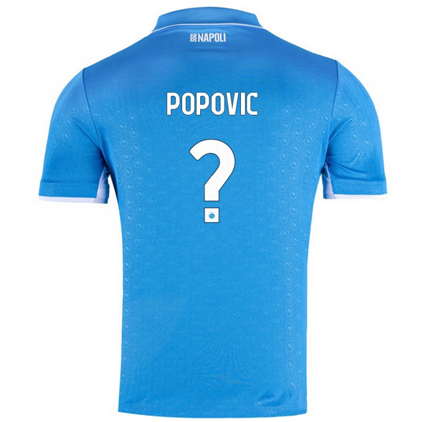 Enfant Football Maillot Matija Popovic #0 Bleu Ciel Tenues Domicile 2024/25 Canada