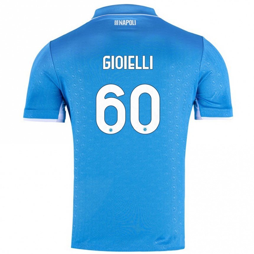 Kids Football Francesco Gioielli #60 Sky Blue Home Jersey 2024/25 T-Shirt Canada