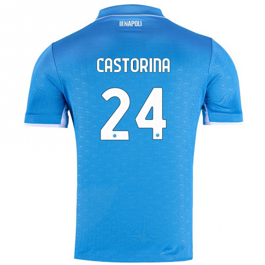 Kids Football Alessandro Castorina #24 Sky Blue Home Jersey 2024/25 T-Shirt Canada