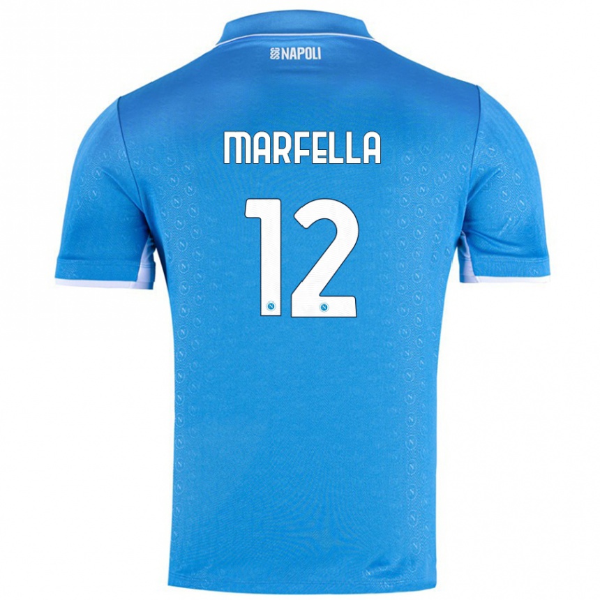 Kids Football Davide Marfella #12 Sky Blue Home Jersey 2024/25 T-Shirt Canada