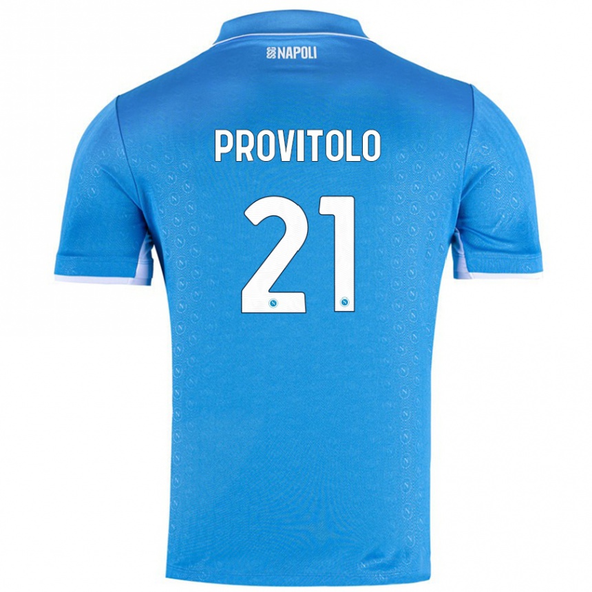 Kids Football Vincenzo Provitolo #21 Sky Blue Home Jersey 2024/25 T-Shirt Canada