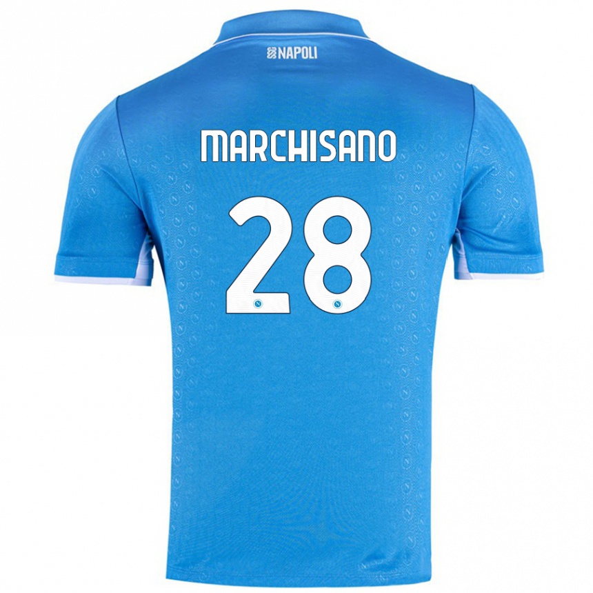 Enfant Football Maillot Matteo Marchisano #28 Bleu Ciel Tenues Domicile 2024/25 Canada