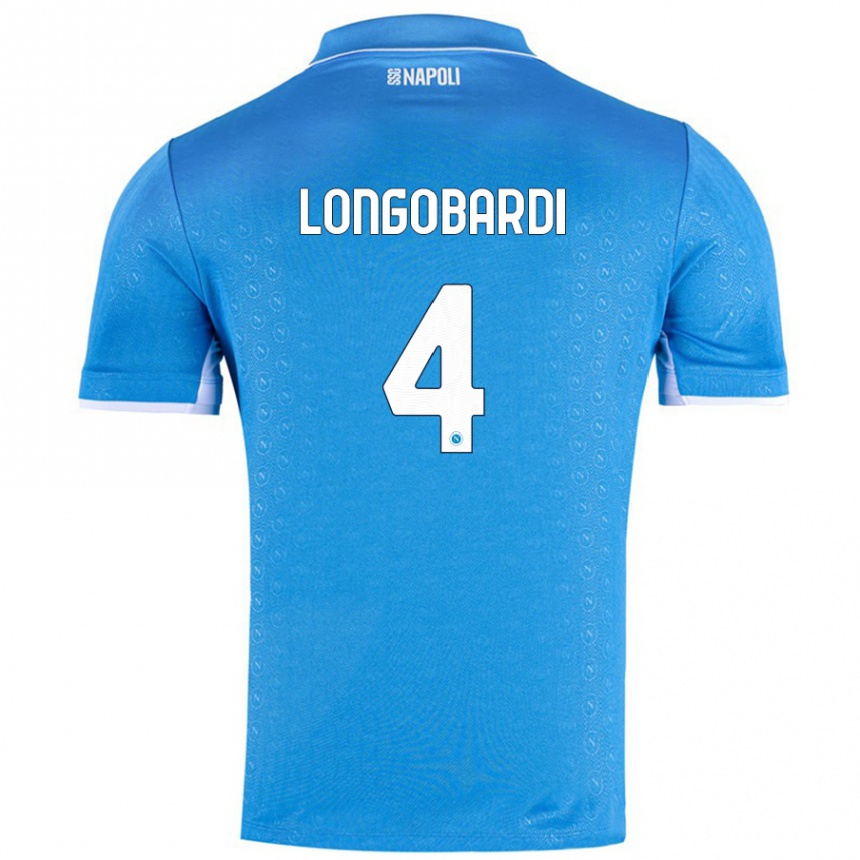 Kids Football Salvatore Longobardi #4 Sky Blue Home Jersey 2024/25 T-Shirt Canada