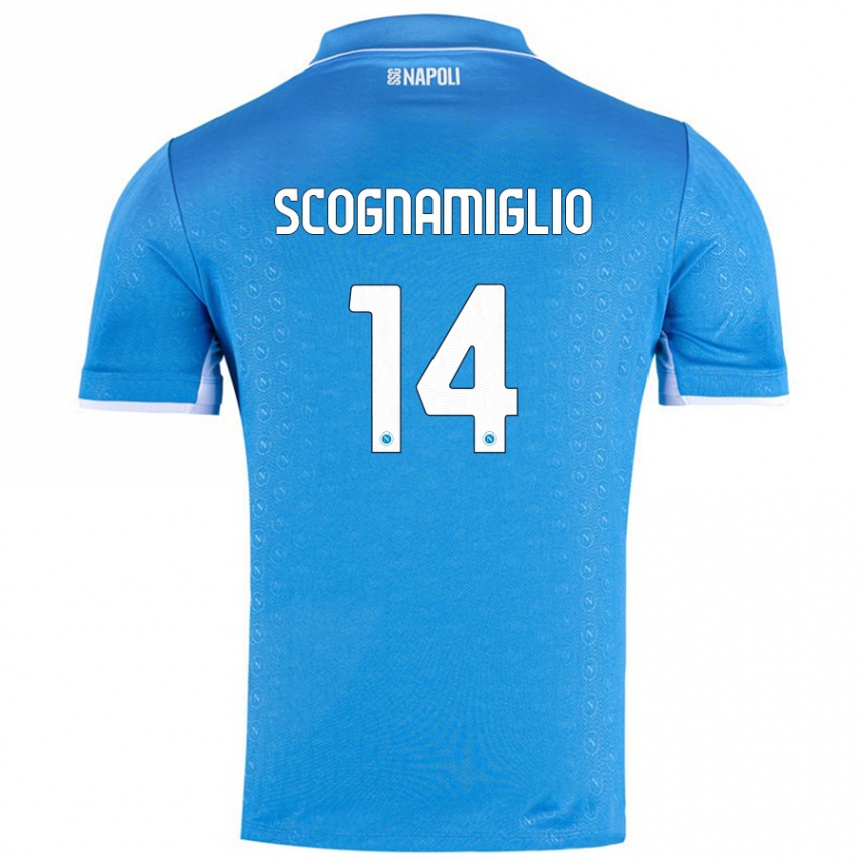 Kids Football Fabio Scognamiglio #14 Sky Blue Home Jersey 2024/25 T-Shirt Canada