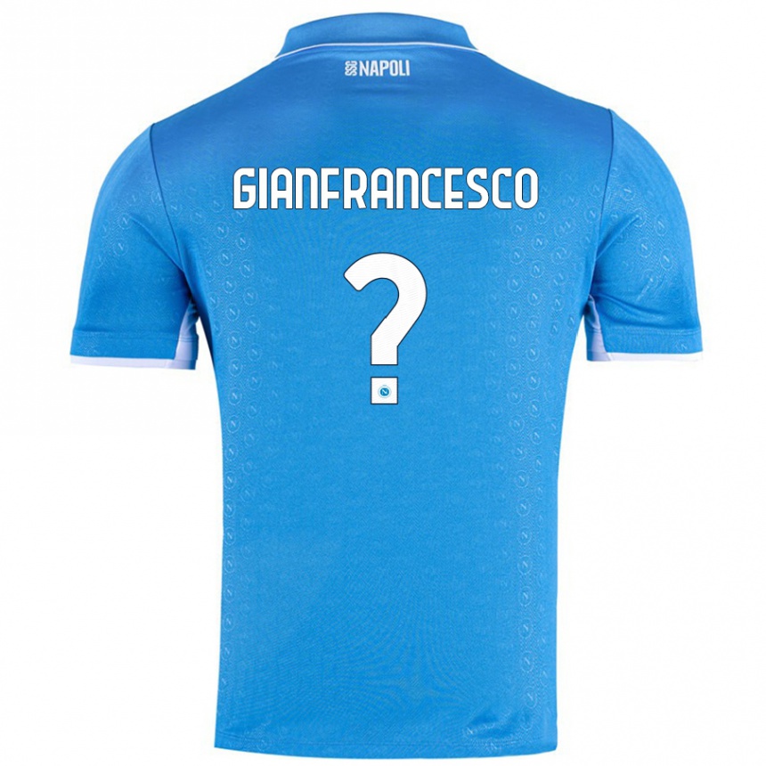 Kids Football Sergio Gianfrancesco #0 Sky Blue Home Jersey 2024/25 T-Shirt Canada