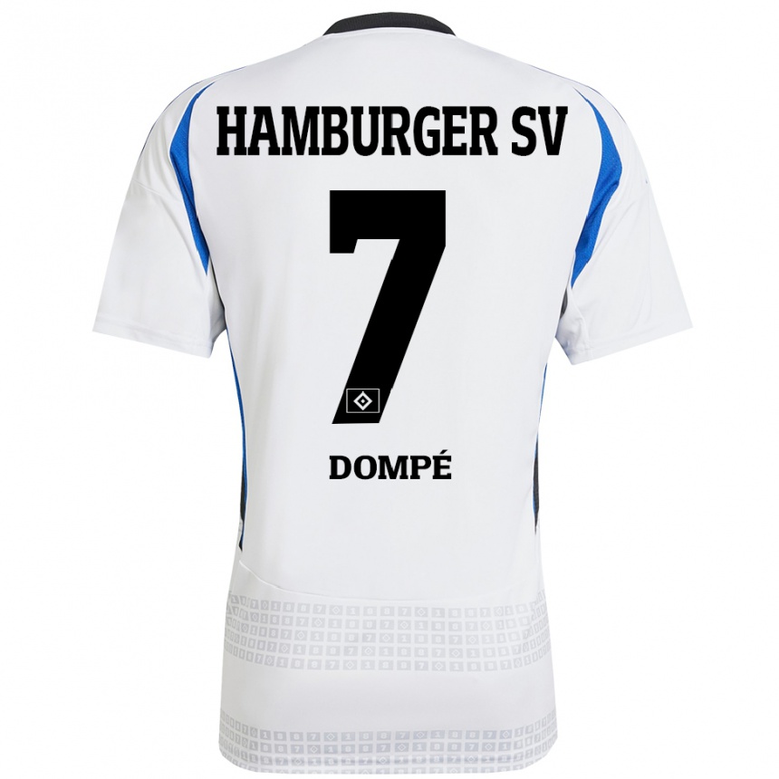 Kids Football Jean-Luc Dompé #7 White Blue Home Jersey 2024/25 T-Shirt Canada