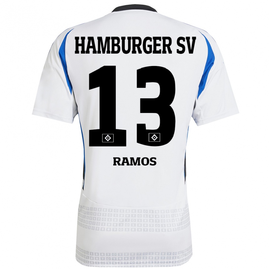 Kids Football Guilherme Ramos #13 White Blue Home Jersey 2024/25 T-Shirt Canada