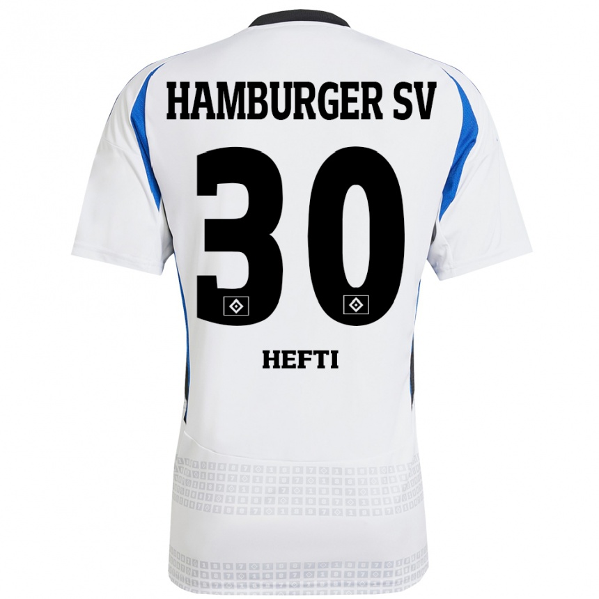 Kids Football Silvan Hefti #30 White Blue Home Jersey 2024/25 T-Shirt Canada