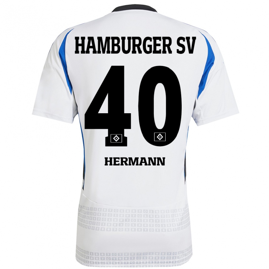 Kids Football Hannes Hermann #40 White Blue Home Jersey 2024/25 T-Shirt Canada