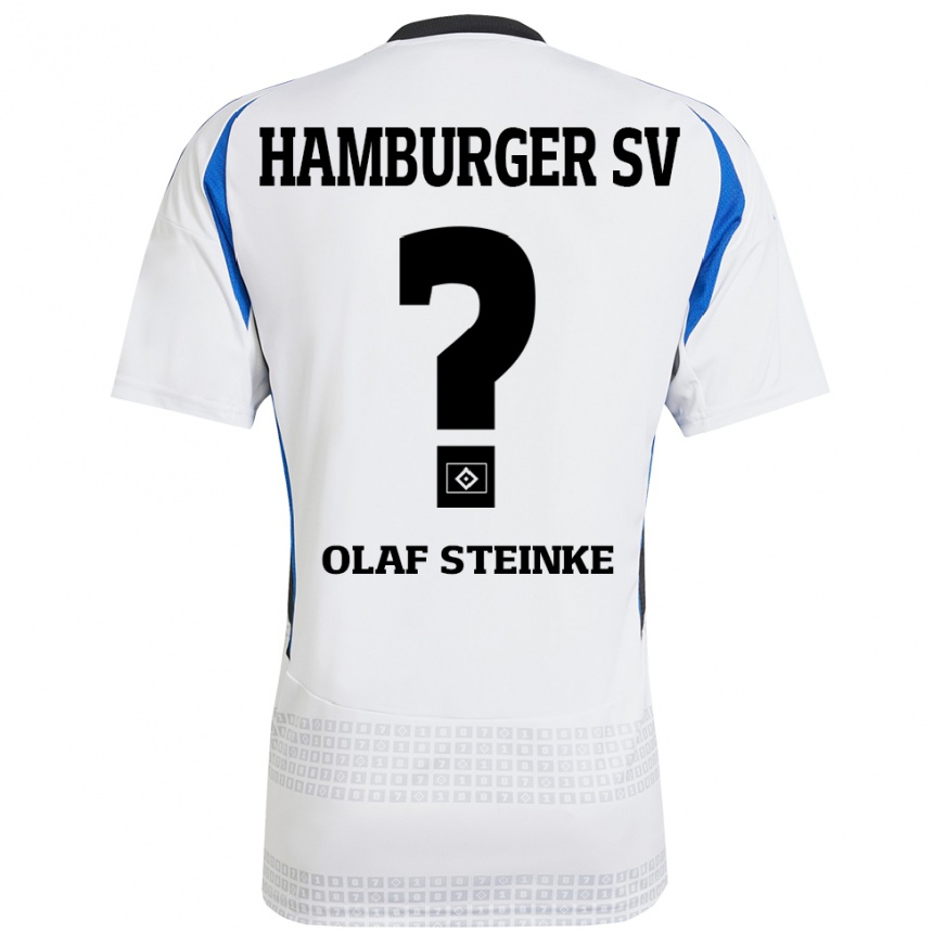 Kids Football Eric Olaf Steinke #0 White Blue Home Jersey 2024/25 T-Shirt Canada