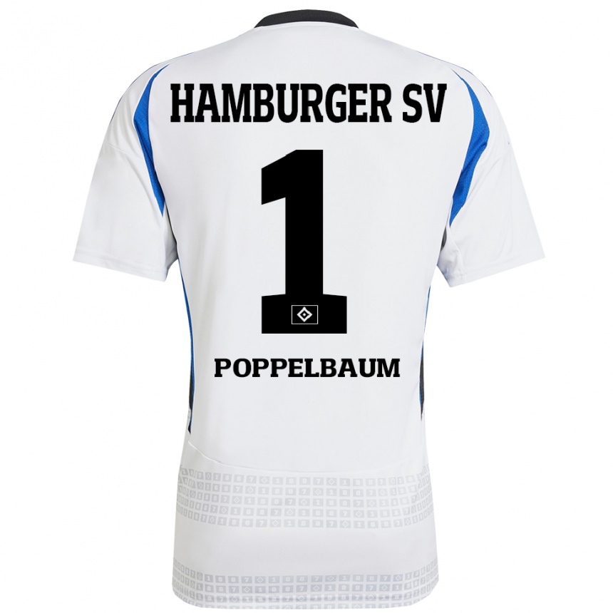 Kids Football Colin Poppelbaum #1 White Blue Home Jersey 2024/25 T-Shirt Canada