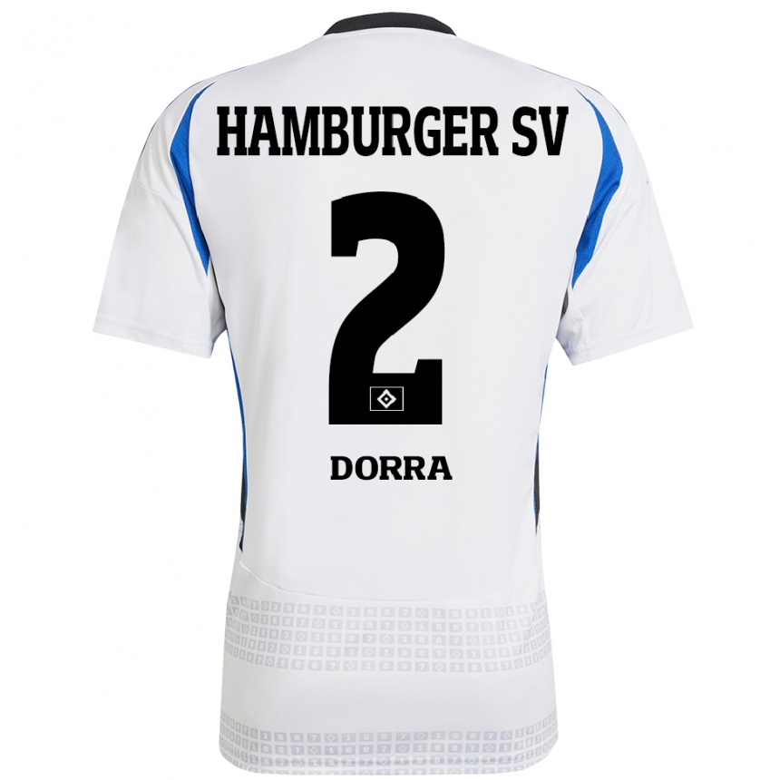 Kids Football Raphael Dorra #2 White Blue Home Jersey 2024/25 T-Shirt Canada