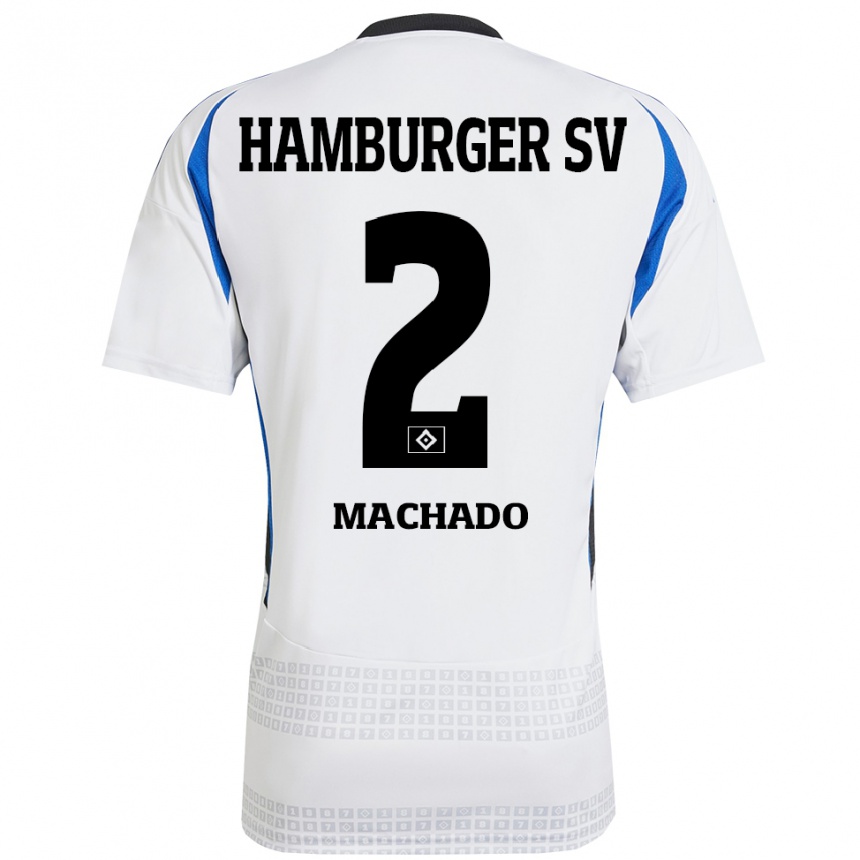 Kids Football Kilian Hölscher Machado #2 White Blue Home Jersey 2024/25 T-Shirt Canada