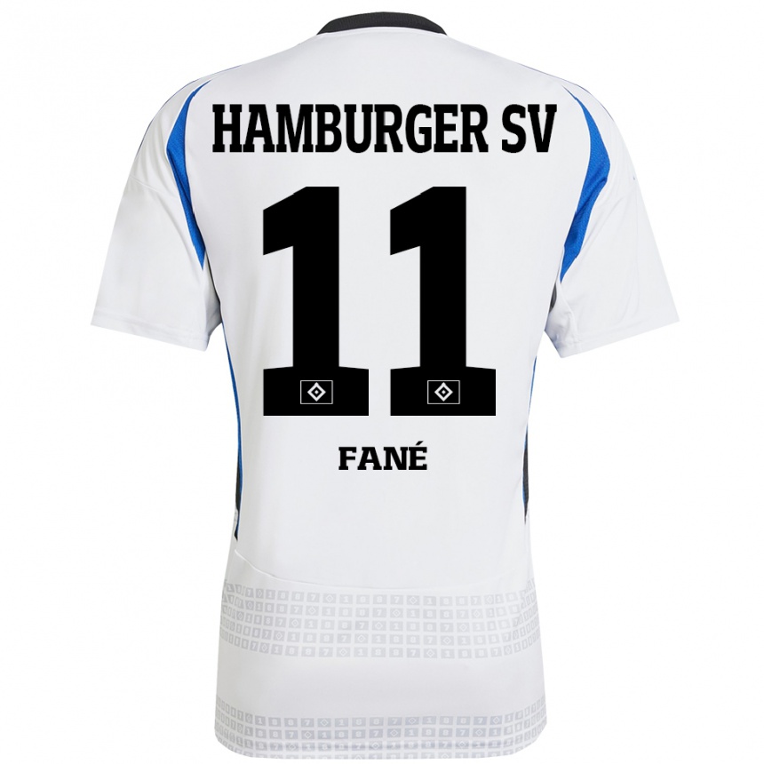 Kids Football Sidi Fané #11 White Blue Home Jersey 2024/25 T-Shirt Canada