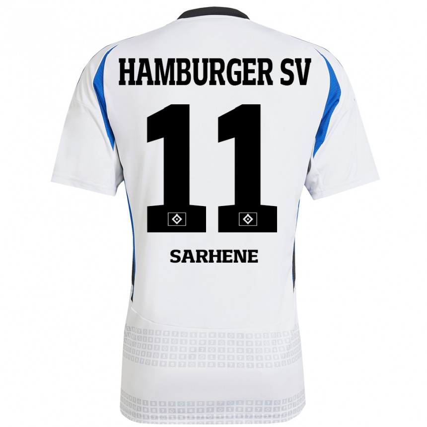 Kids Football Clement Nana-Sarhene #11 White Blue Home Jersey 2024/25 T-Shirt Canada