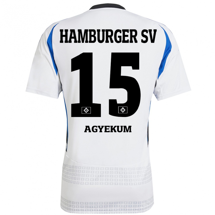 Kids Football Joel Agyekum #15 White Blue Home Jersey 2024/25 T-Shirt Canada