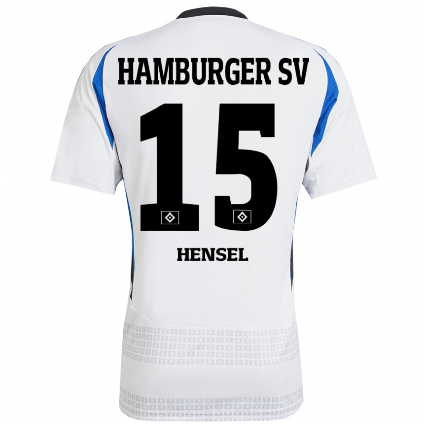 Kids Football Janoah Hensel #15 White Blue Home Jersey 2024/25 T-Shirt Canada