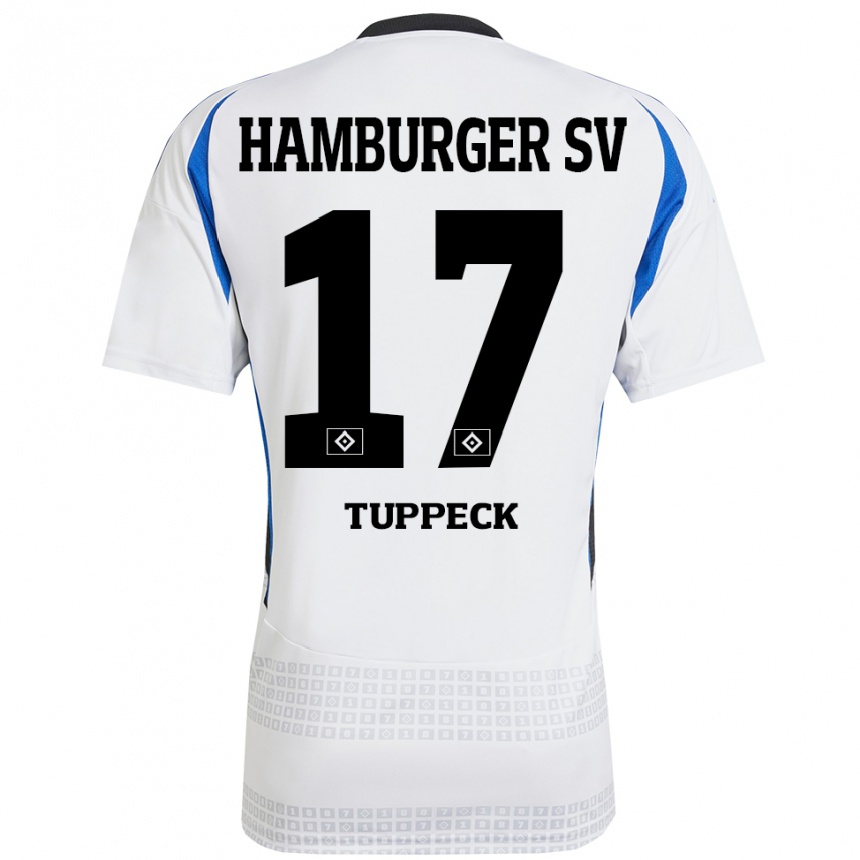 Enfant Football Maillot Niklas Tuppeck #17 Blanc Bleu Tenues Domicile 2024/25 Canada