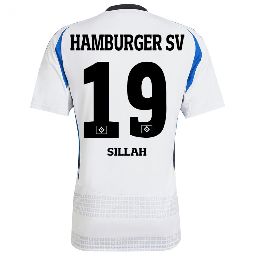 Kids Football Omar Sillah #19 White Blue Home Jersey 2024/25 T-Shirt Canada