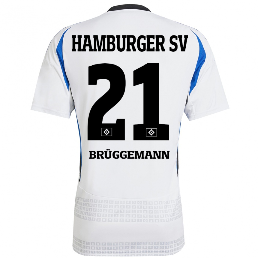 Kids Football William Brüggemann #21 White Blue Home Jersey 2024/25 T-Shirt Canada