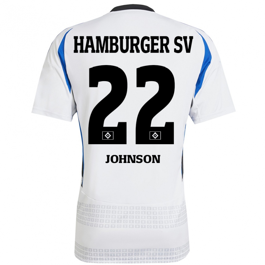 Kids Football Emmanuel Johnson #22 White Blue Home Jersey 2024/25 T-Shirt Canada