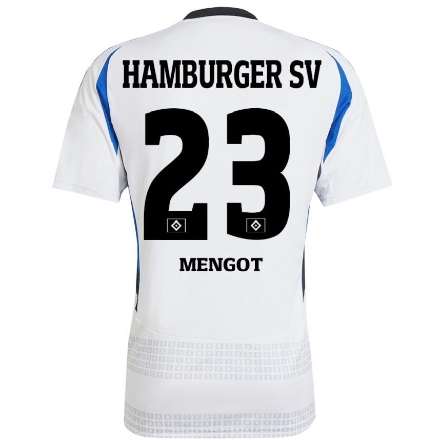 Kids Football Ayukayoh Mengot #23 White Blue Home Jersey 2024/25 T-Shirt Canada