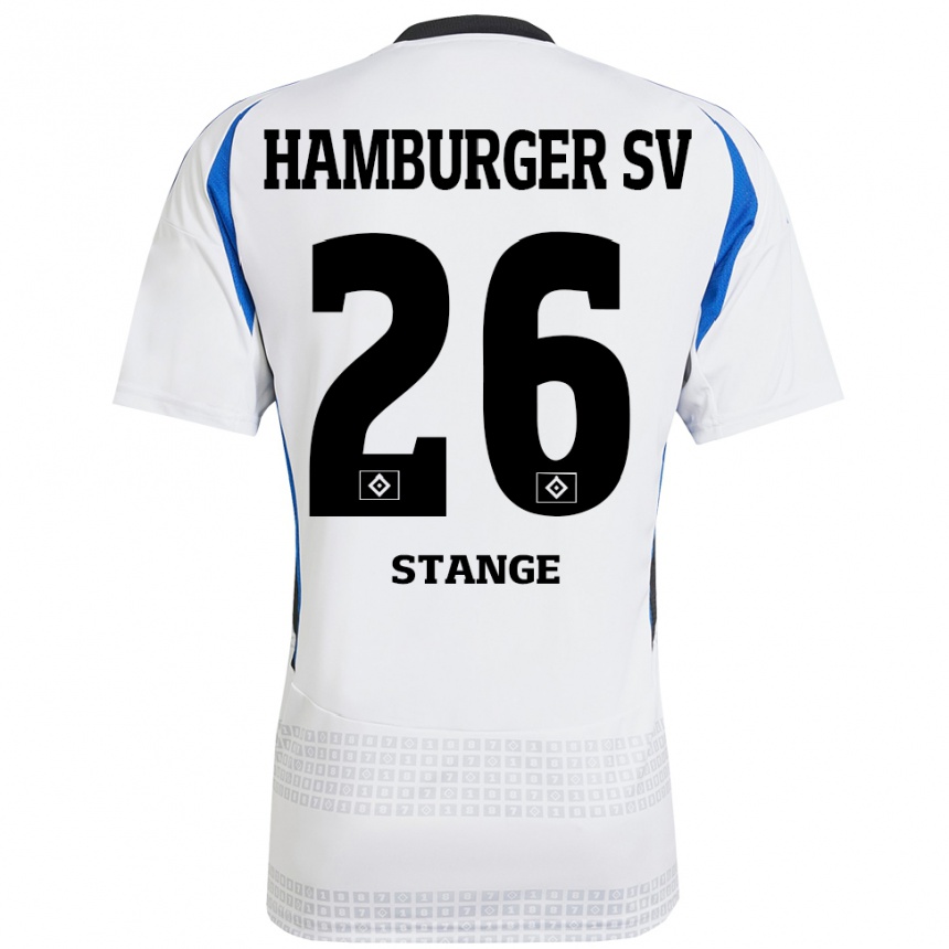 Kids Football Otto Stange #26 White Blue Home Jersey 2024/25 T-Shirt Canada