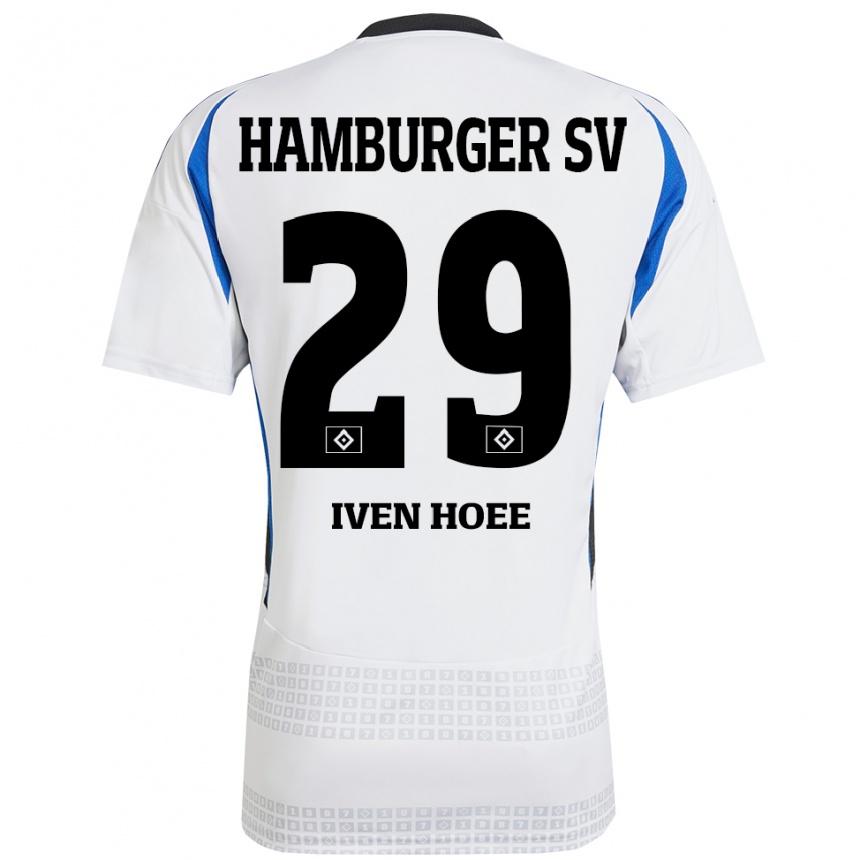 Kids Football Lennart Iven Hoee #29 White Blue Home Jersey 2024/25 T-Shirt Canada