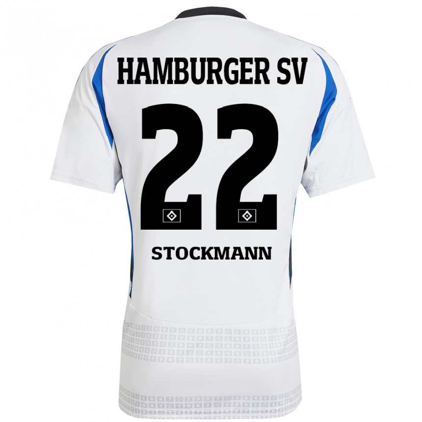 Kids Football Sarah Stöckmann #22 White Blue Home Jersey 2024/25 T-Shirt Canada