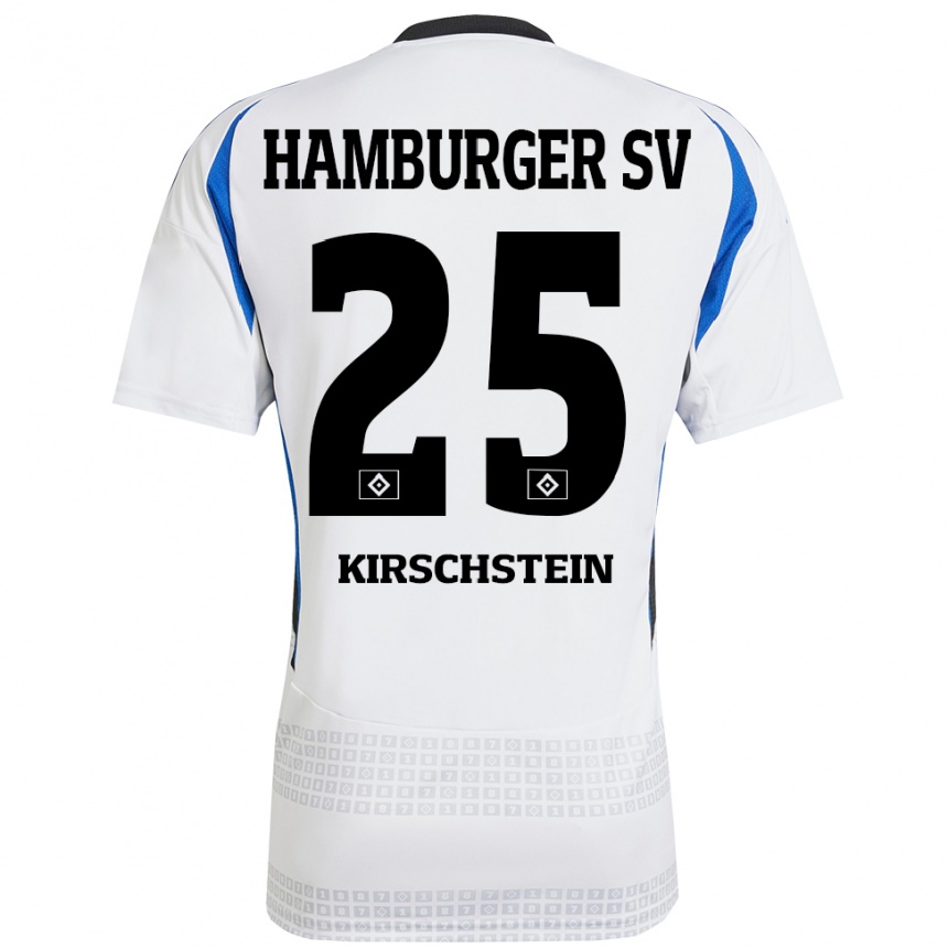 Kids Football Merle Kirschstein #25 White Blue Home Jersey 2024/25 T-Shirt Canada