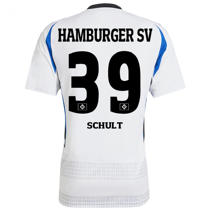 Kids Football Almuth Schult #39 White Blue Home Jersey 2024/25 T-Shirt Canada