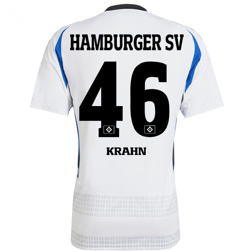 Kids Football Elijah Krahn #46 White Blue Home Jersey 2024/25 T-Shirt Canada