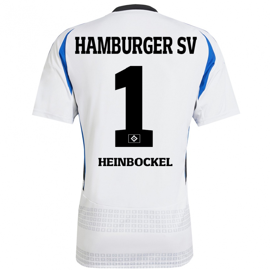 Kids Football Simon Heinbockel #1 White Blue Home Jersey 2024/25 T-Shirt Canada