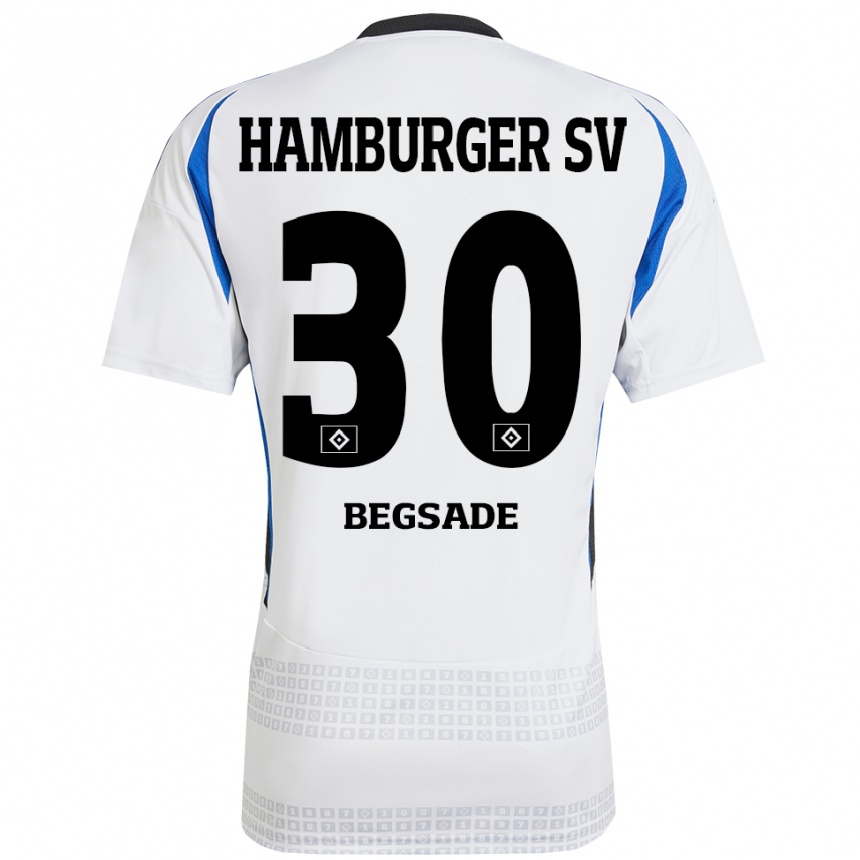 Kids Football Soheil Begsade #30 White Blue Home Jersey 2024/25 T-Shirt Canada