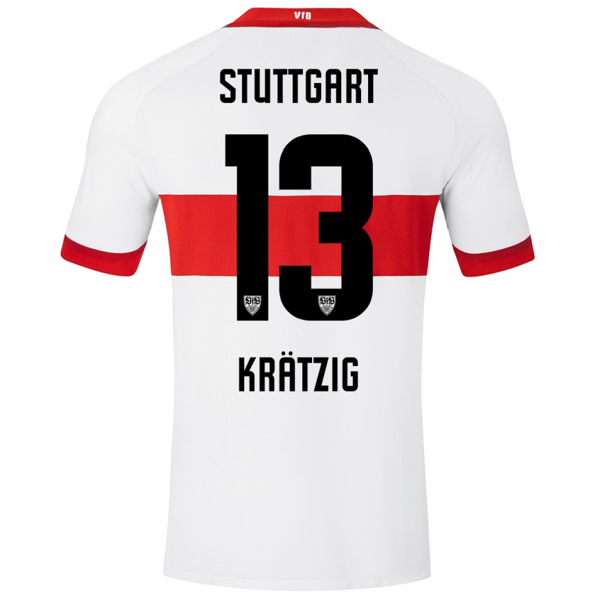 Enfant Football Maillot Frans Krätzig #13 Blanc Rouge Tenues Domicile 2024/25 Canada