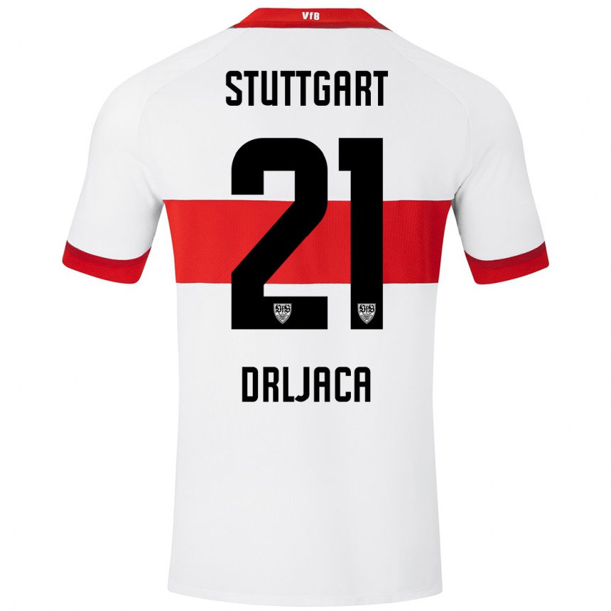 Enfant Football Maillot Stefan Drljaca #21 Blanc Rouge Tenues Domicile 2024/25 Canada