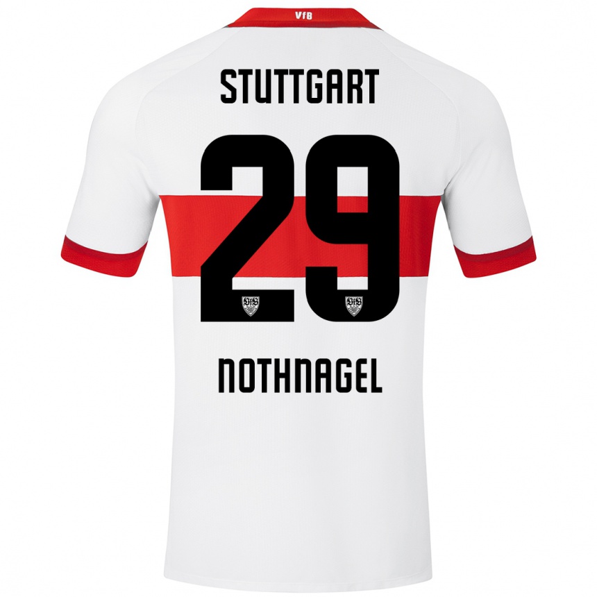 Enfant Football Maillot Dominik Nothnagel #29 Blanc Rouge Tenues Domicile 2024/25 Canada