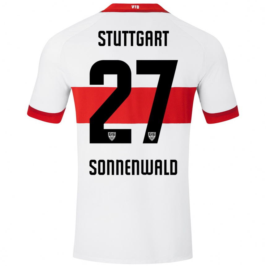 Enfant Football Maillot Lukas Sonnenwald #27 Blanc Rouge Tenues Domicile 2024/25 Canada