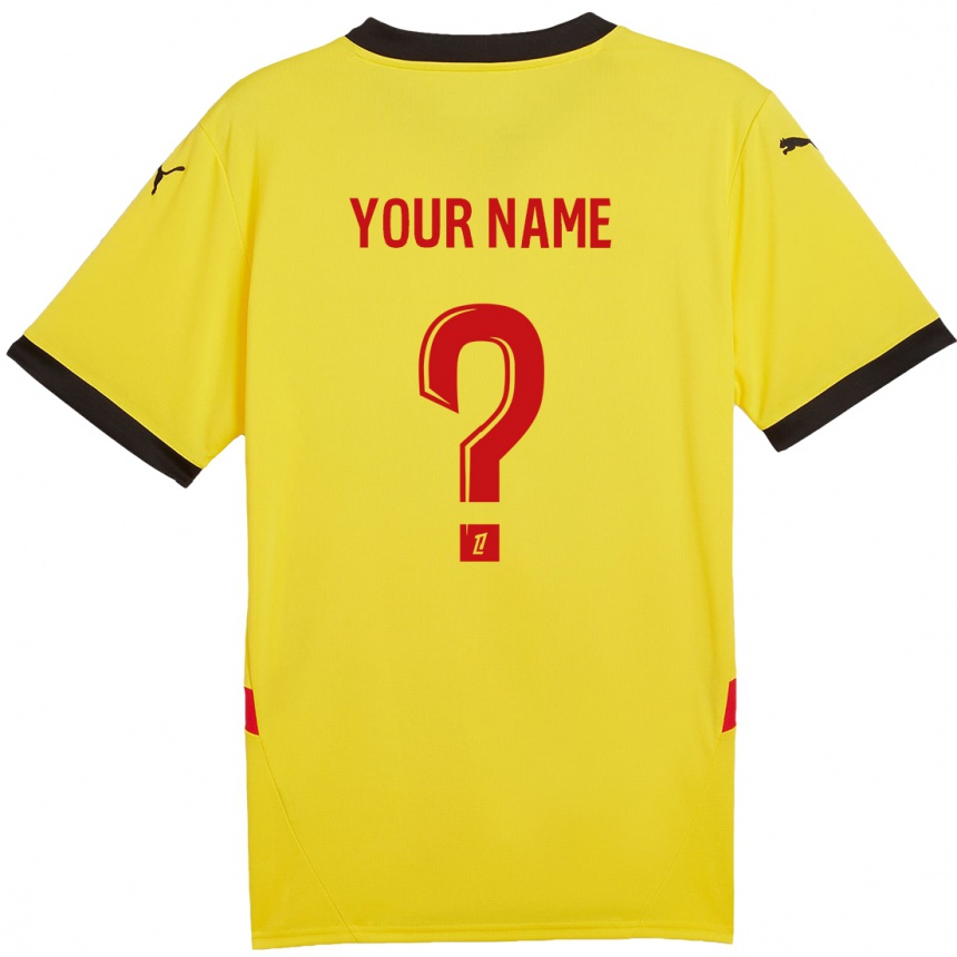 Enfant Football Maillot Votre Nom #0 Jaune Rouge Tenues Domicile 2024/25 Canada