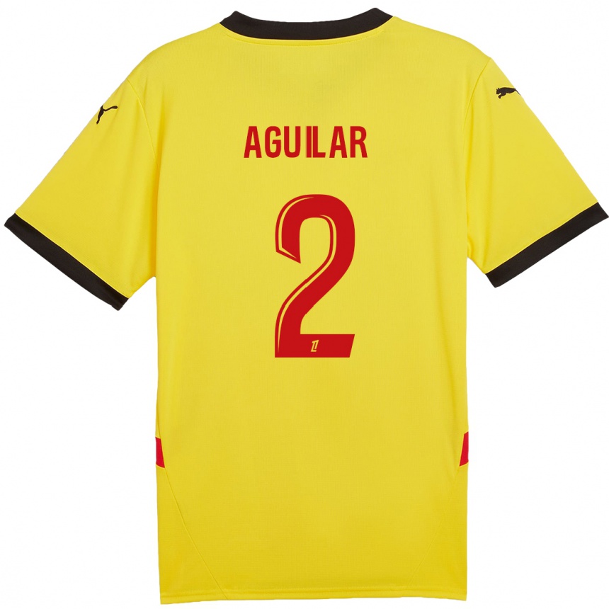 Enfant Football Maillot Ruben Aguilar #2 Jaune Rouge Tenues Domicile 2024/25 Canada