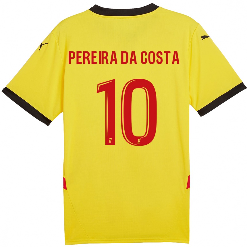 Enfant Football Maillot David Pereira Da Costa #10 Jaune Rouge Tenues Domicile 2024/25 Canada