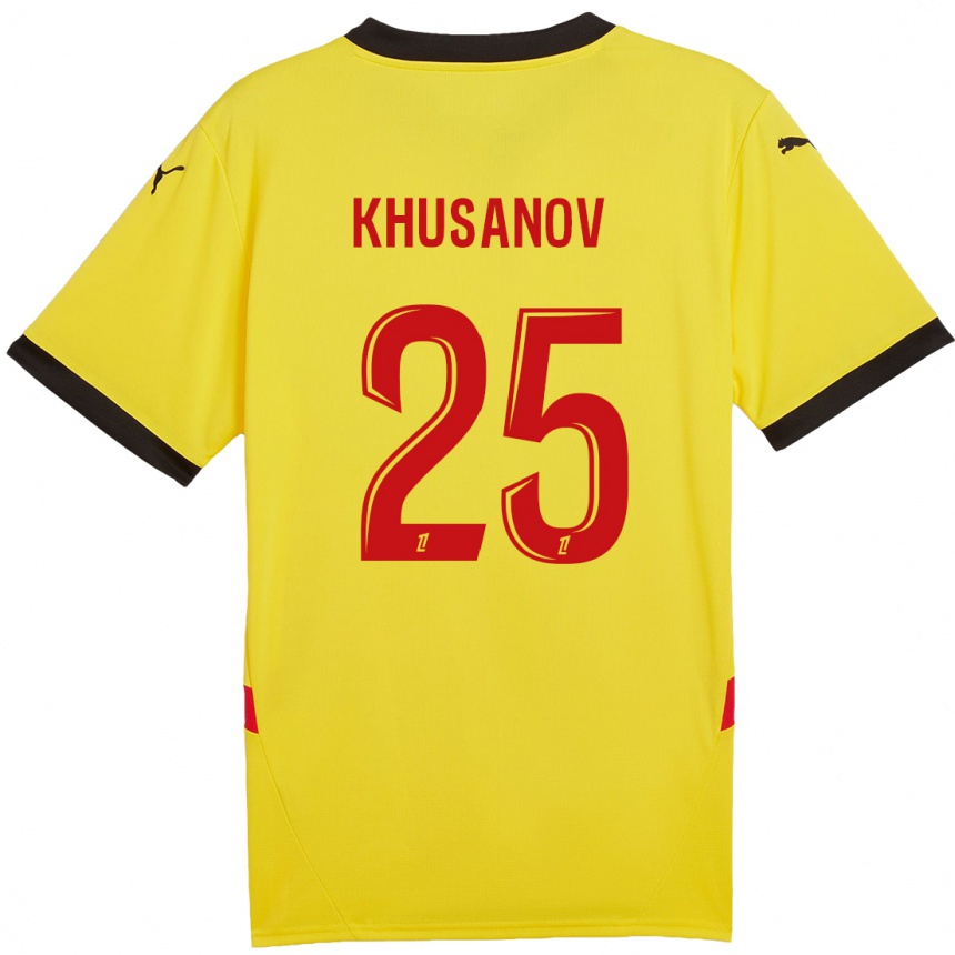 Enfant Football Maillot Abdukodir Khusanov #25 Jaune Rouge Tenues Domicile 2024/25 Canada