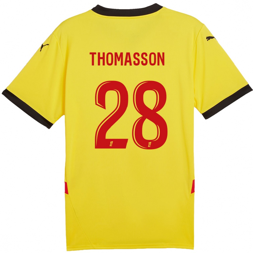 Kids Football Adrien Thomasson #28 Yellow Red Home Jersey 2024/25 T-Shirt Canada