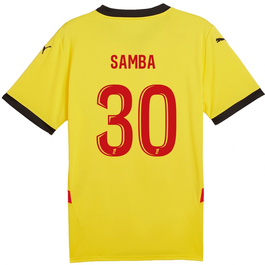 Enfant Football Maillot Brice Samba #30 Jaune Rouge Tenues Domicile 2024/25 Canada