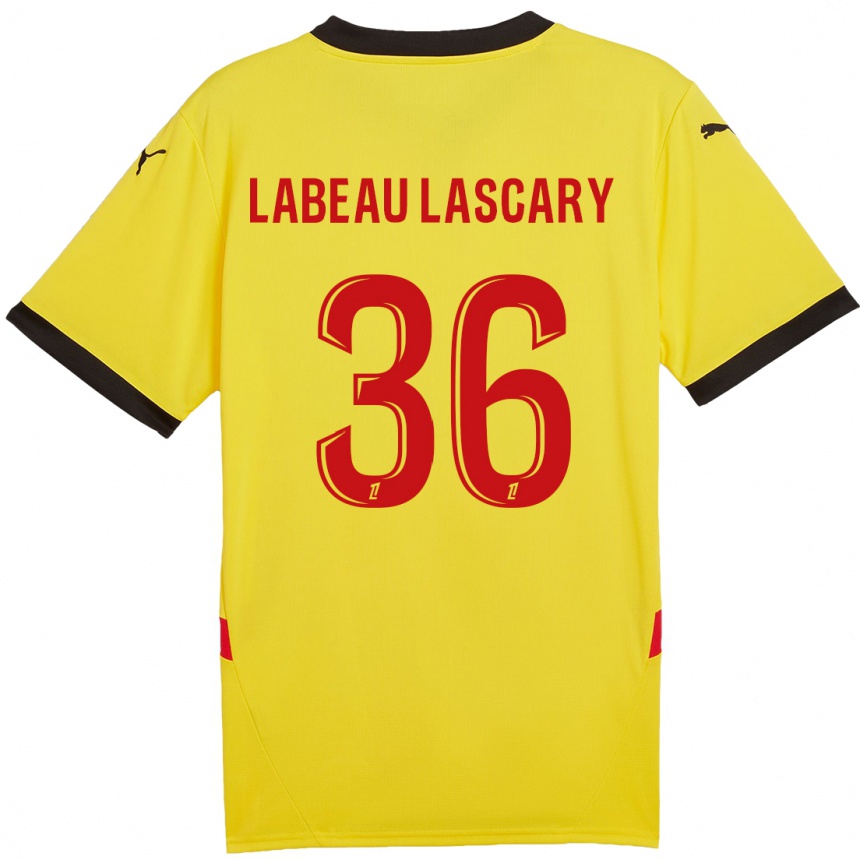 Kids Football Rémy Labeau Lascary #36 Yellow Red Home Jersey 2024/25 T-Shirt Canada