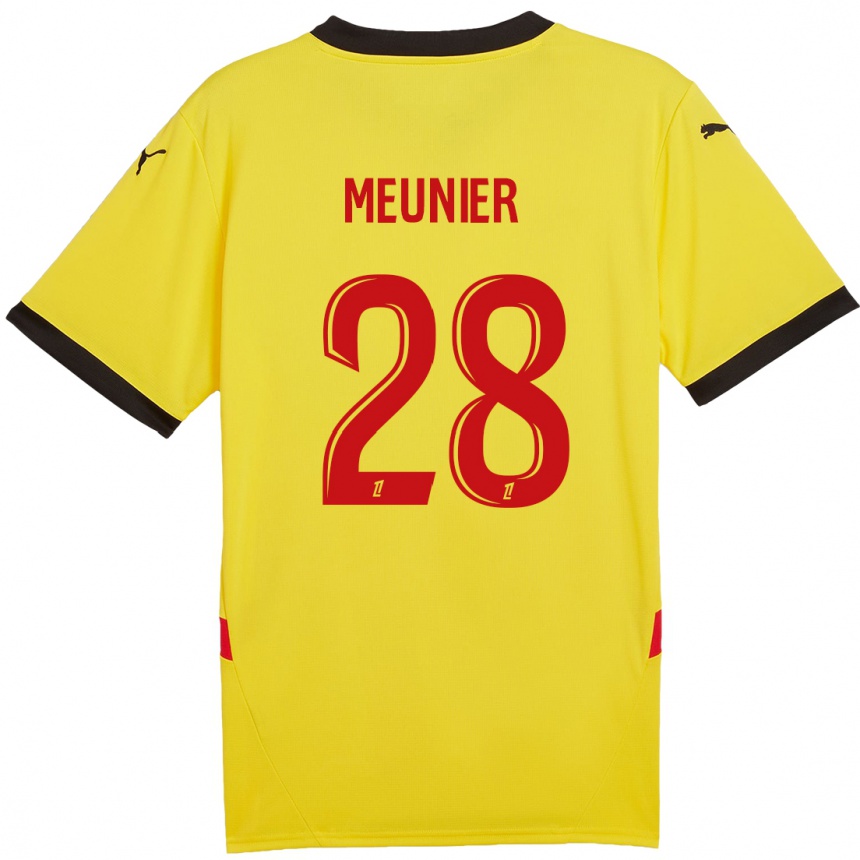 Kids Football Jennifer Meunier #28 Yellow Red Home Jersey 2024/25 T-Shirt Canada